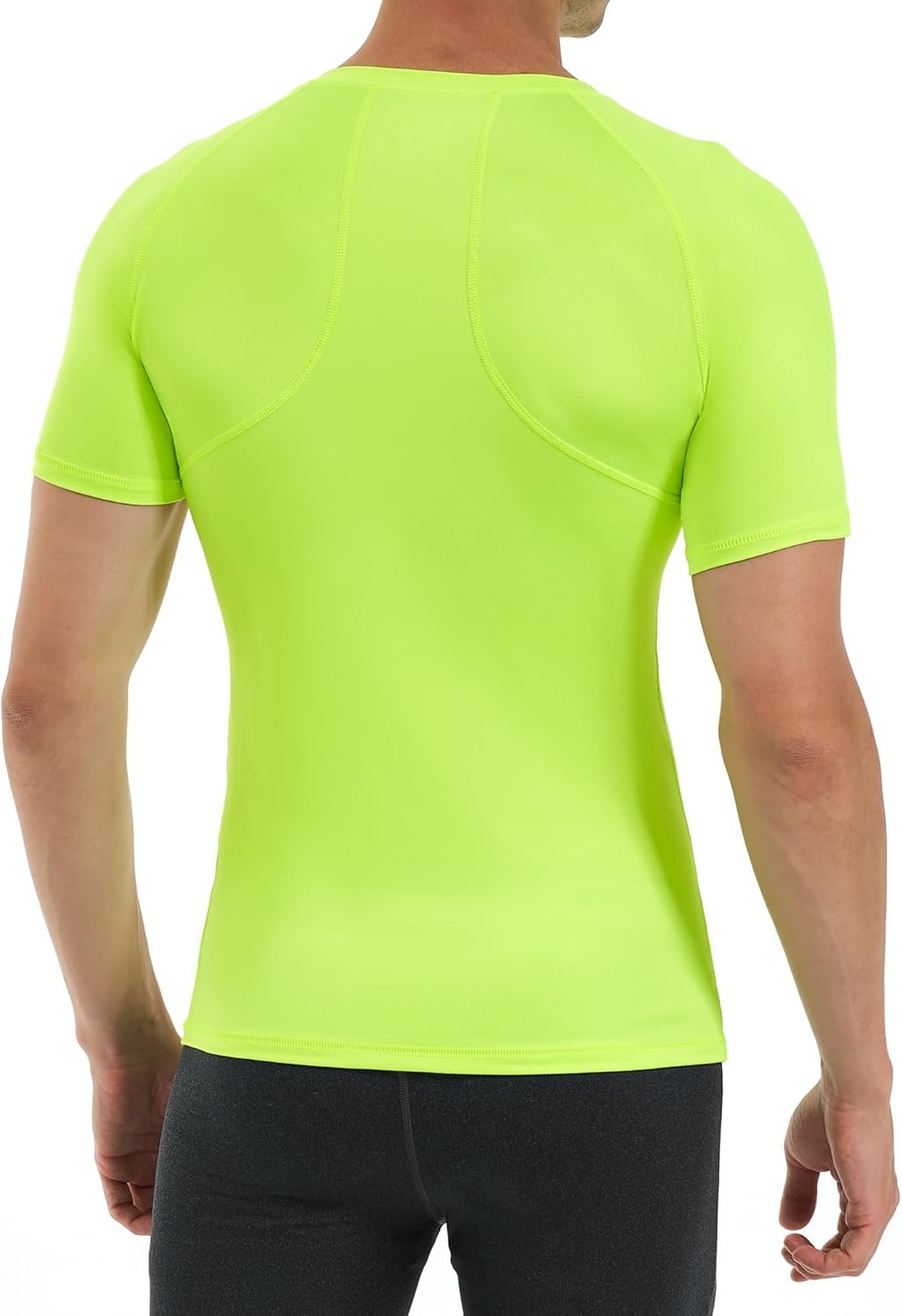 image:imageRunhit Short Sleeve Compression Shirts for Men Quick Dry Cool Mens Compression TShirt Athletic Workout Base LayerYellow