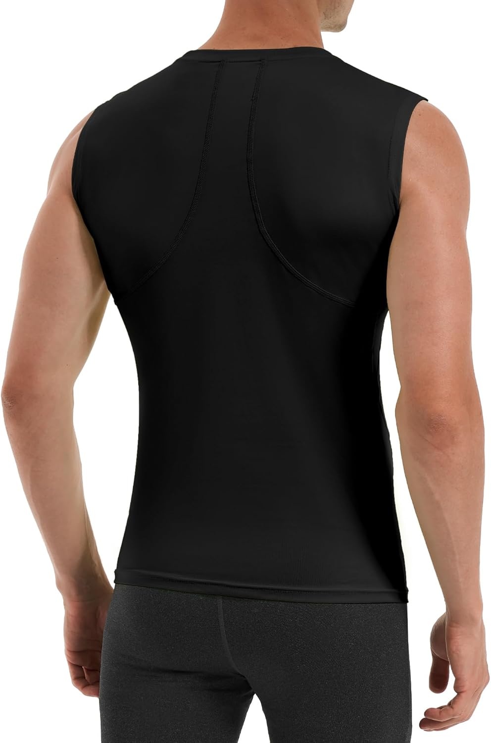 image:imageRunhit Sleeveless Compression Shirt Men Tank Top Athletic Muscle Shirts for MenBlack