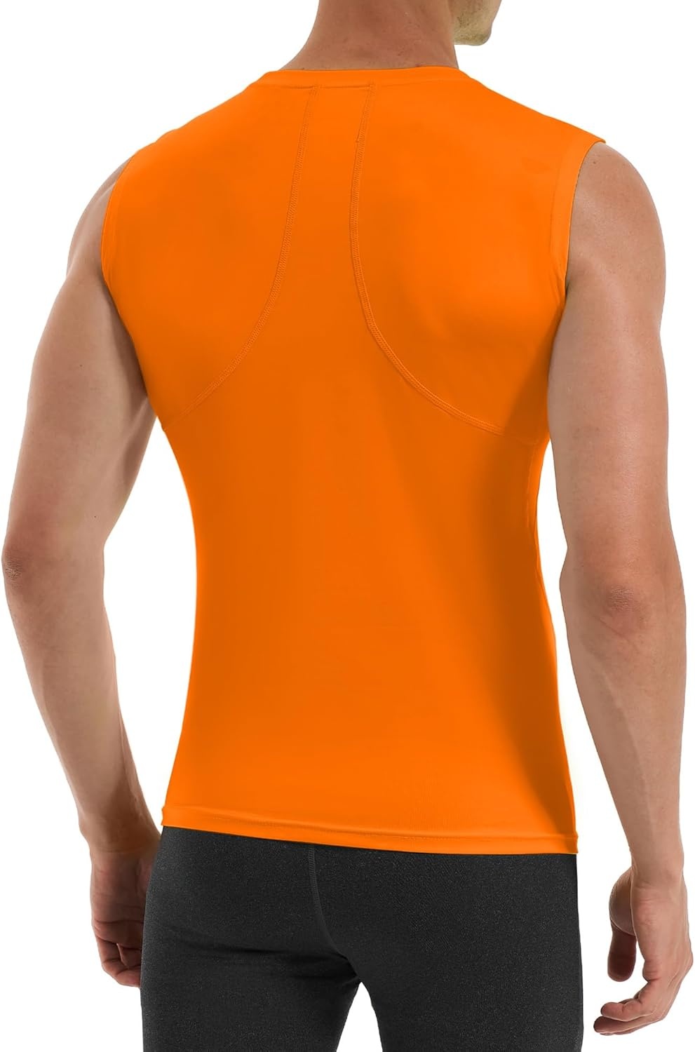image:imageRunhit Sleeveless Compression Shirt Men Tank Top Athletic Muscle Shirts for MenOrange