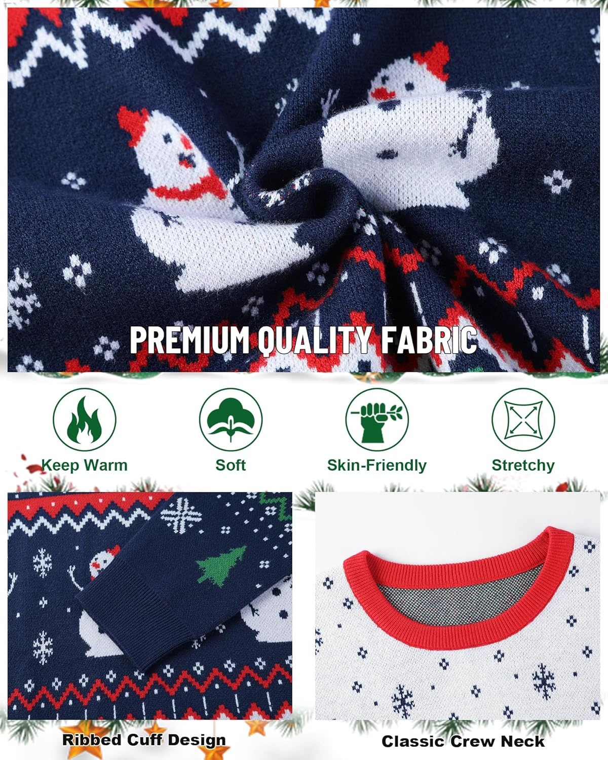 image:imageRunhit Ugly Christmas Sweater for Kids Youth Boys and Girls Funny Crew Neck Xmas Pullover for Holiday Vacation GiftsChristmas Snowman