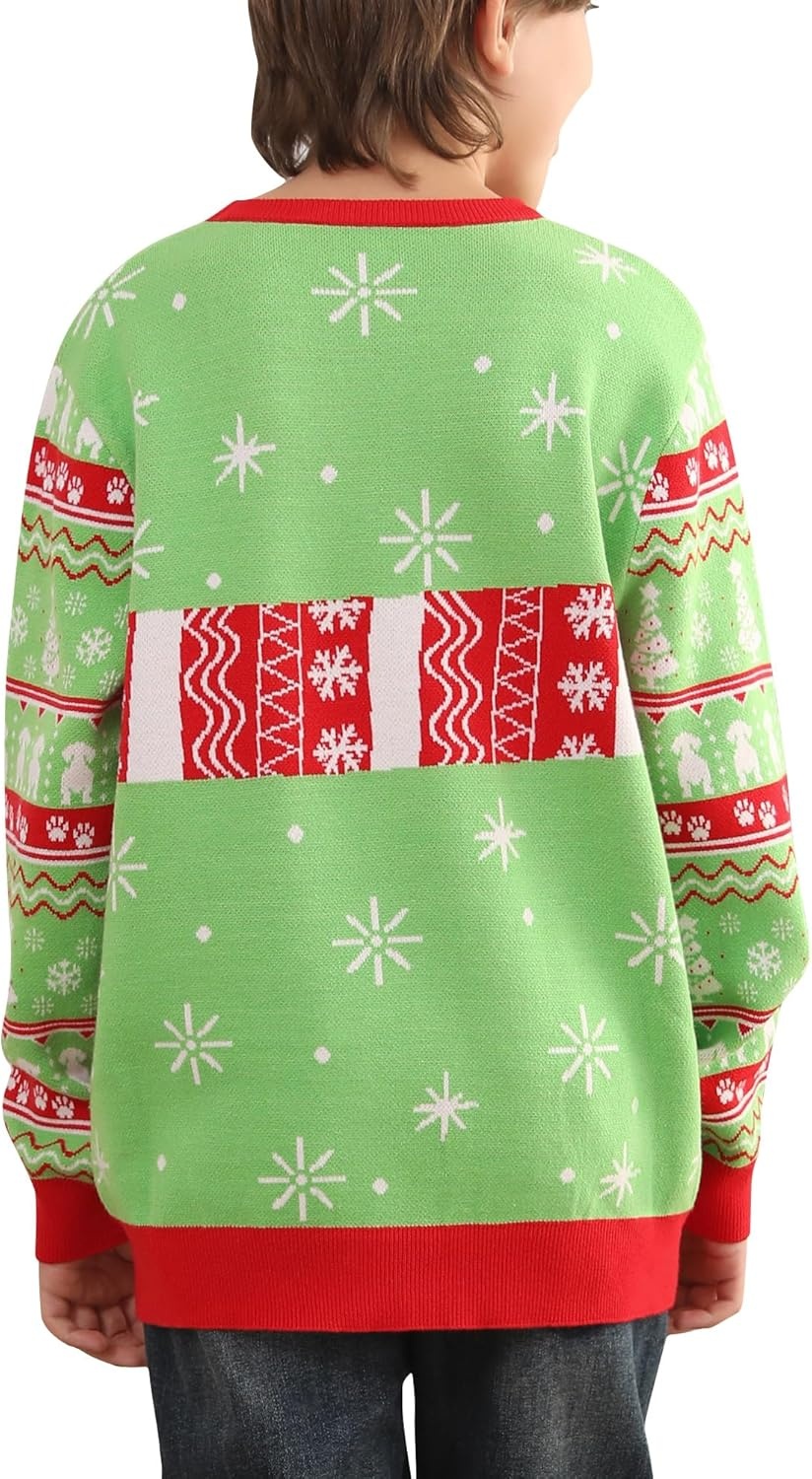 image:imageRunhit Ugly Christmas Sweater for Kids Youth Boys and Girls Funny Crew Neck Xmas Pullover for Holiday Vacation GiftsDachshund