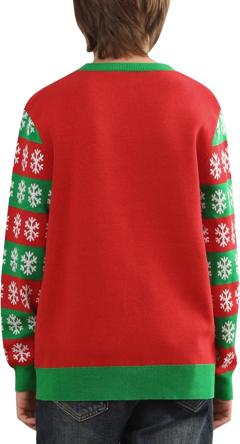 image:imageRunhit Ugly Christmas Sweater for Kids Youth Boys and Girls Funny Crew Neck Xmas Pullover for Holiday Vacation GiftsRaccoon