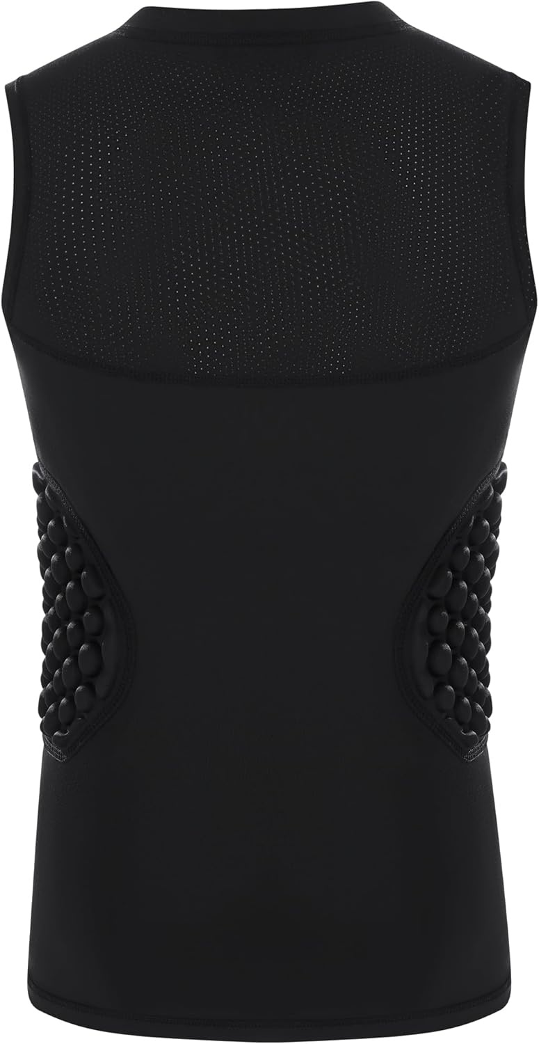 image:imageRunhit Youth Baseball Chest Protector Padded Compression Shirt Heart Rib Sternum Guard for Softball Football LacrosseBlack