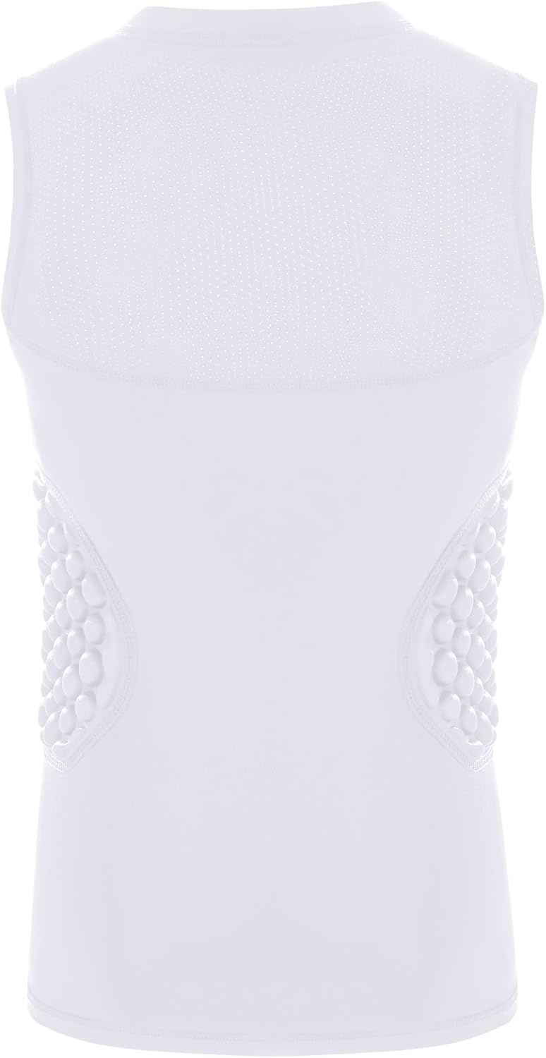 image:imageRunhit Youth Baseball Chest Protector Padded Compression Shirt Heart Rib Sternum Guard for Softball Football LacrosseWhite