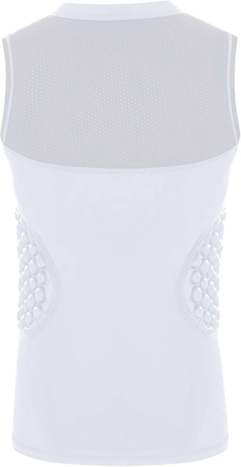 image:imageRunhit Youth Baseball Chest Protector Padded Compression Shirt Heart Rib Sternum Guard for Softball Football LacrosseWhite Grey