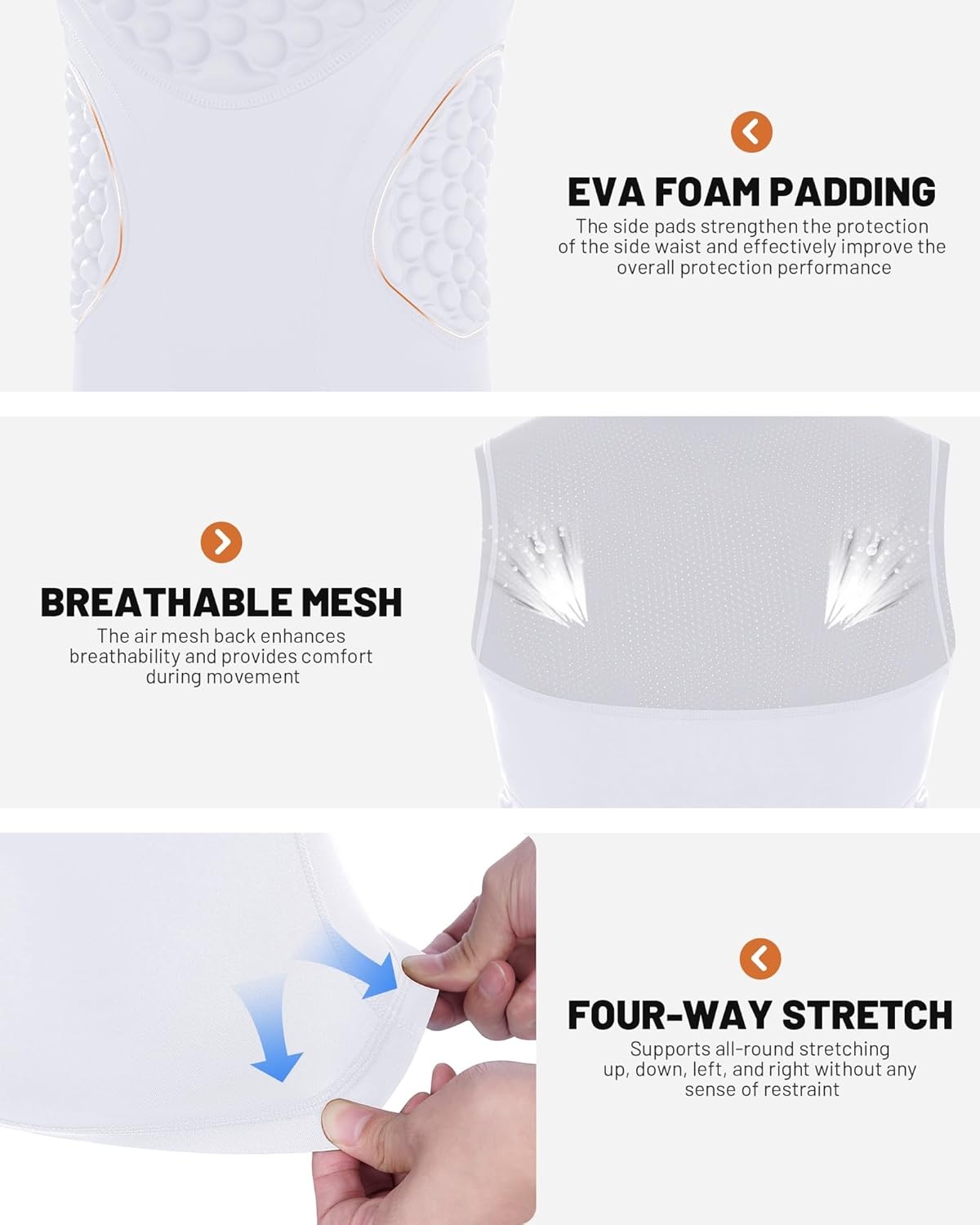 image:imageRunhit Youth Baseball Chest Protector Padded Compression Shirt Heart Rib Sternum Guard for Softball Football LacrosseWhite Grey