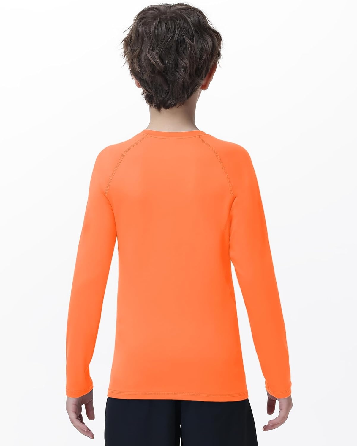 image:imageRunhit Youth Boys Compression Shirt Long Sleeve Kids Football Basketball Undershirt Quick Dry Moisture Wicking Sports TopsFluorescent Orange