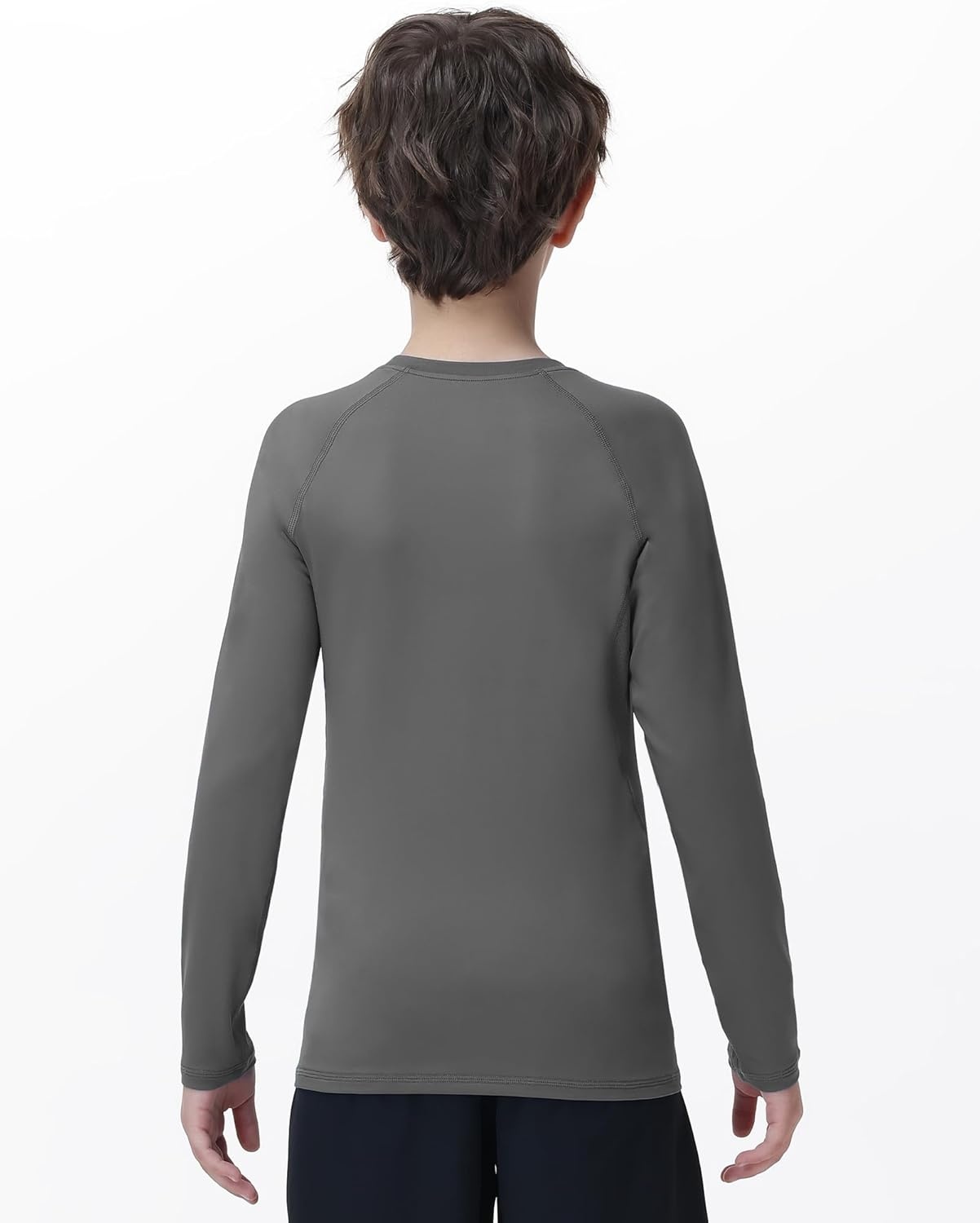 image:imageRunhit Youth Boys Compression Shirt Long Sleeve Kids Football Basketball Undershirt Quick Dry Moisture Wicking Sports TopsGray