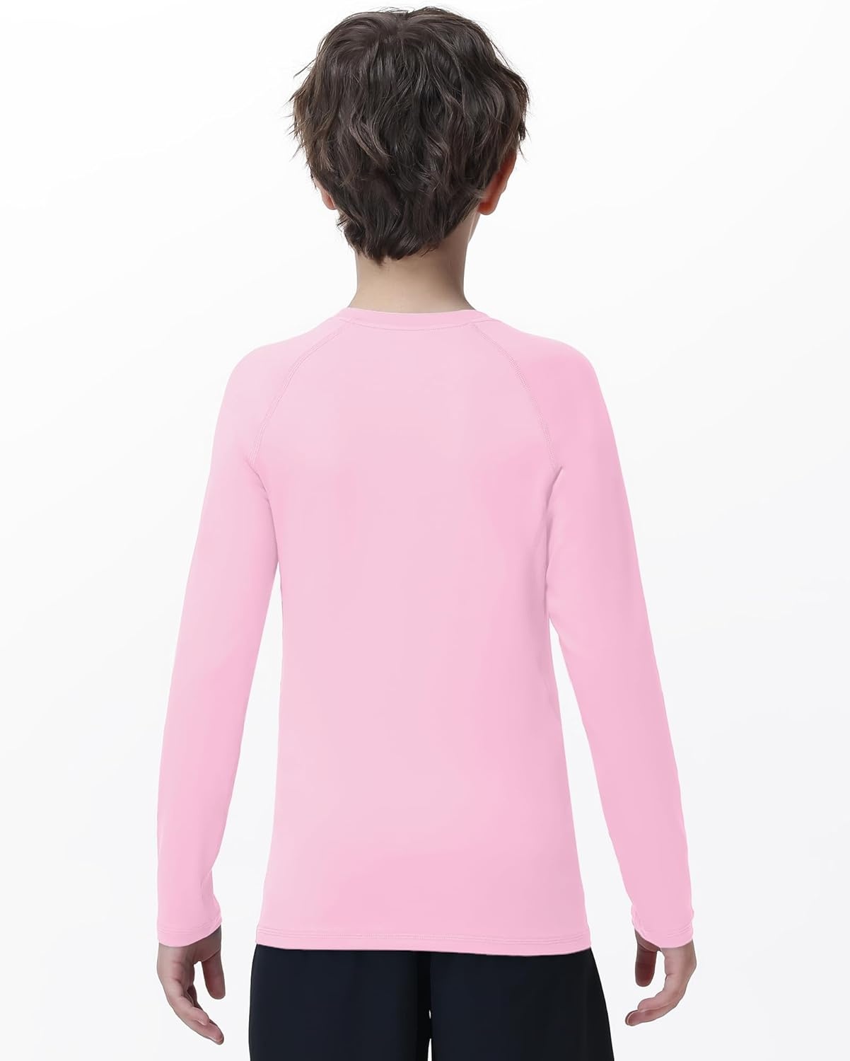 image:imageRunhit Youth Boys Compression Shirt Long Sleeve Kids Football Basketball Undershirt Quick Dry Moisture Wicking Sports TopsLight Pink