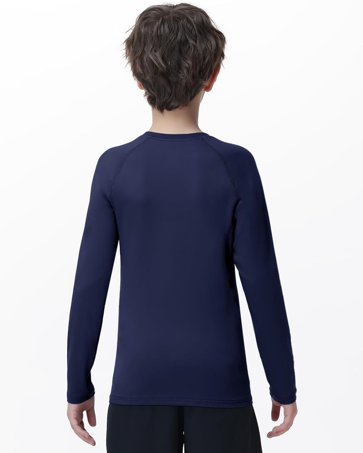 image:imageRunhit Youth Boys Compression Shirt Long Sleeve Kids Football Basketball Undershirt Quick Dry Moisture Wicking Sports TopsNavy Blue