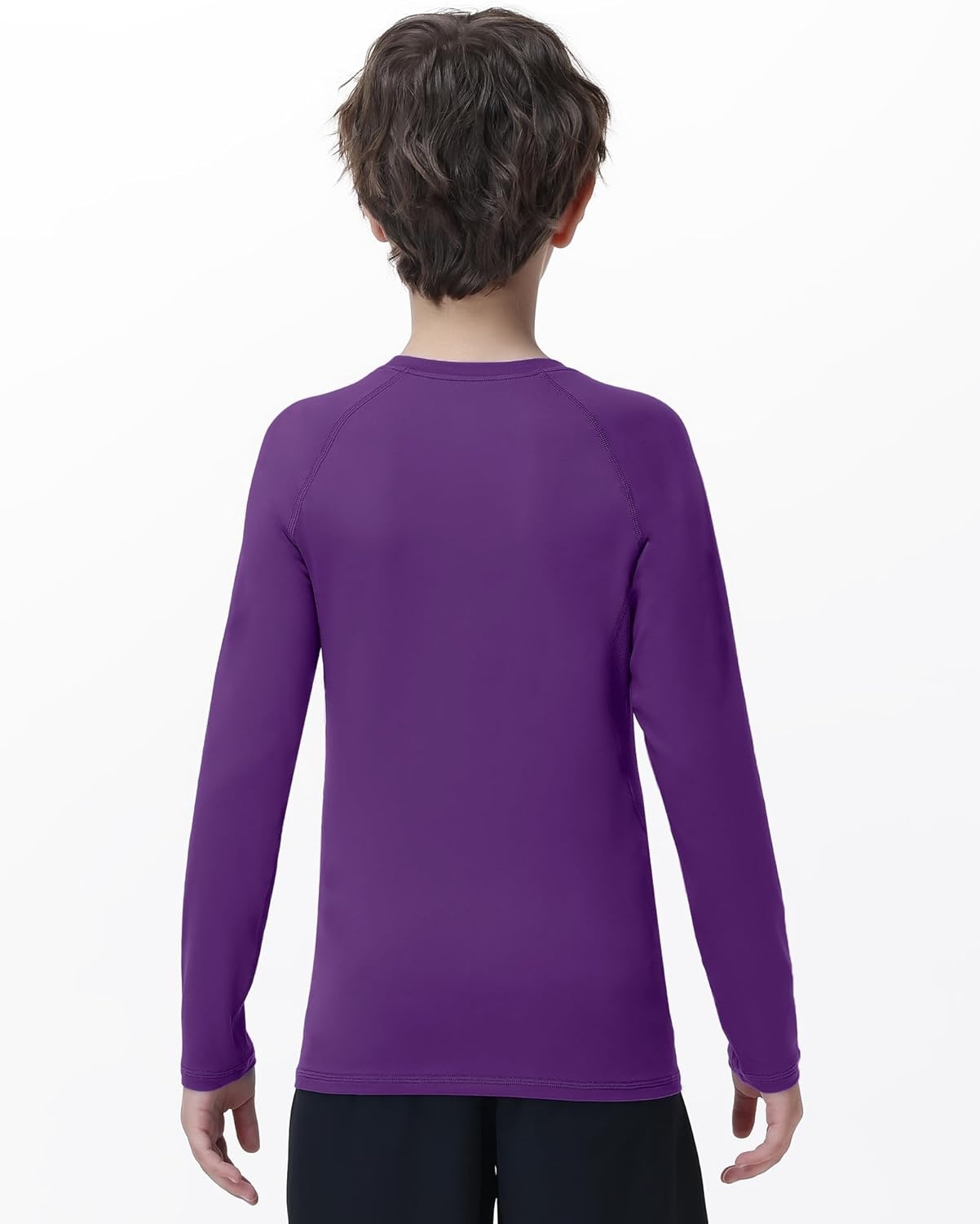 image:imageRunhit Youth Boys Compression Shirt Long Sleeve Kids Football Basketball Undershirt Quick Dry Moisture Wicking Sports TopsPurple