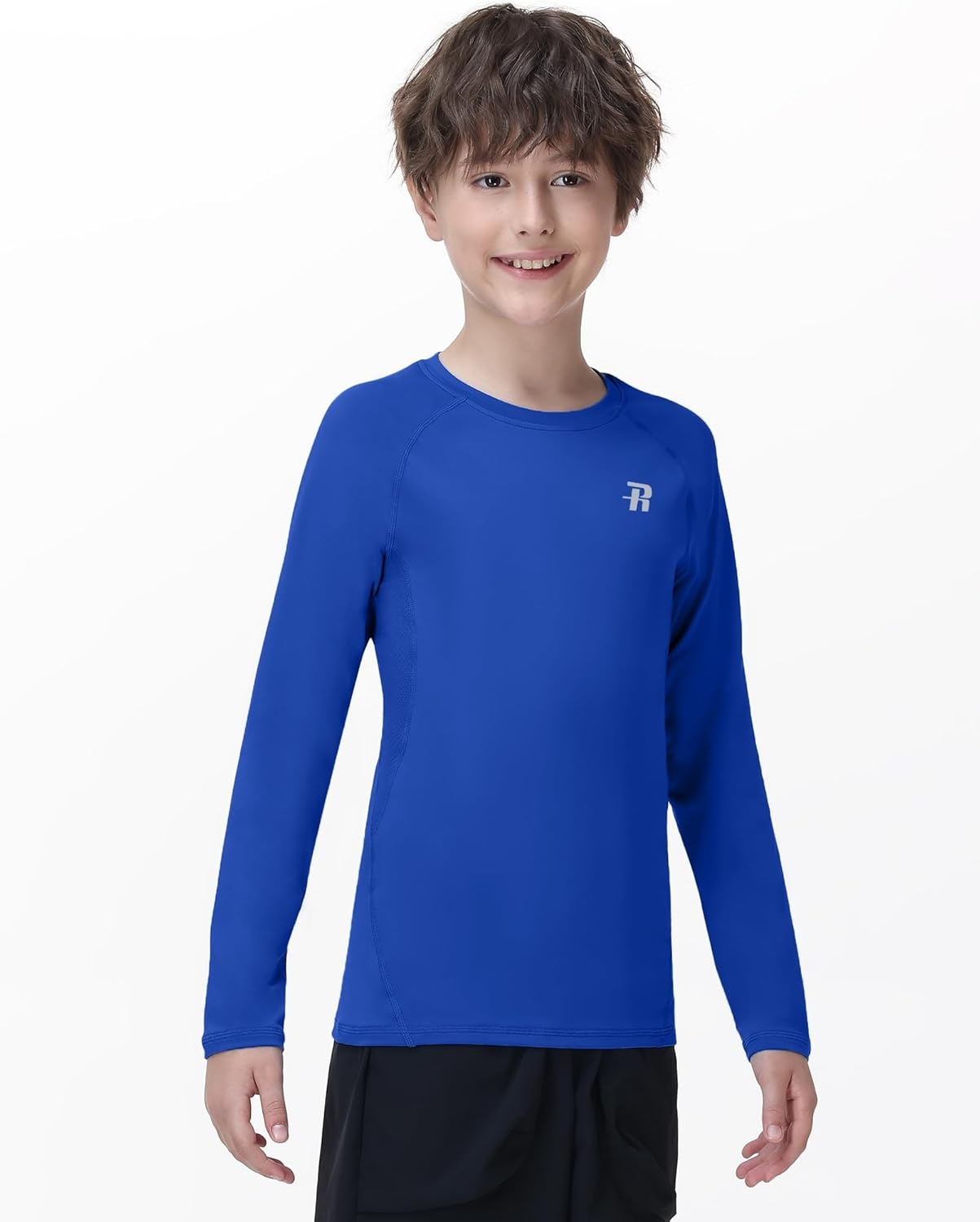 image:imageRunhit Youth Boys Compression Shirt Long Sleeve Kids Football Basketball Undershirt Quick Dry Moisture Wicking Sports TopsRoyal Blue