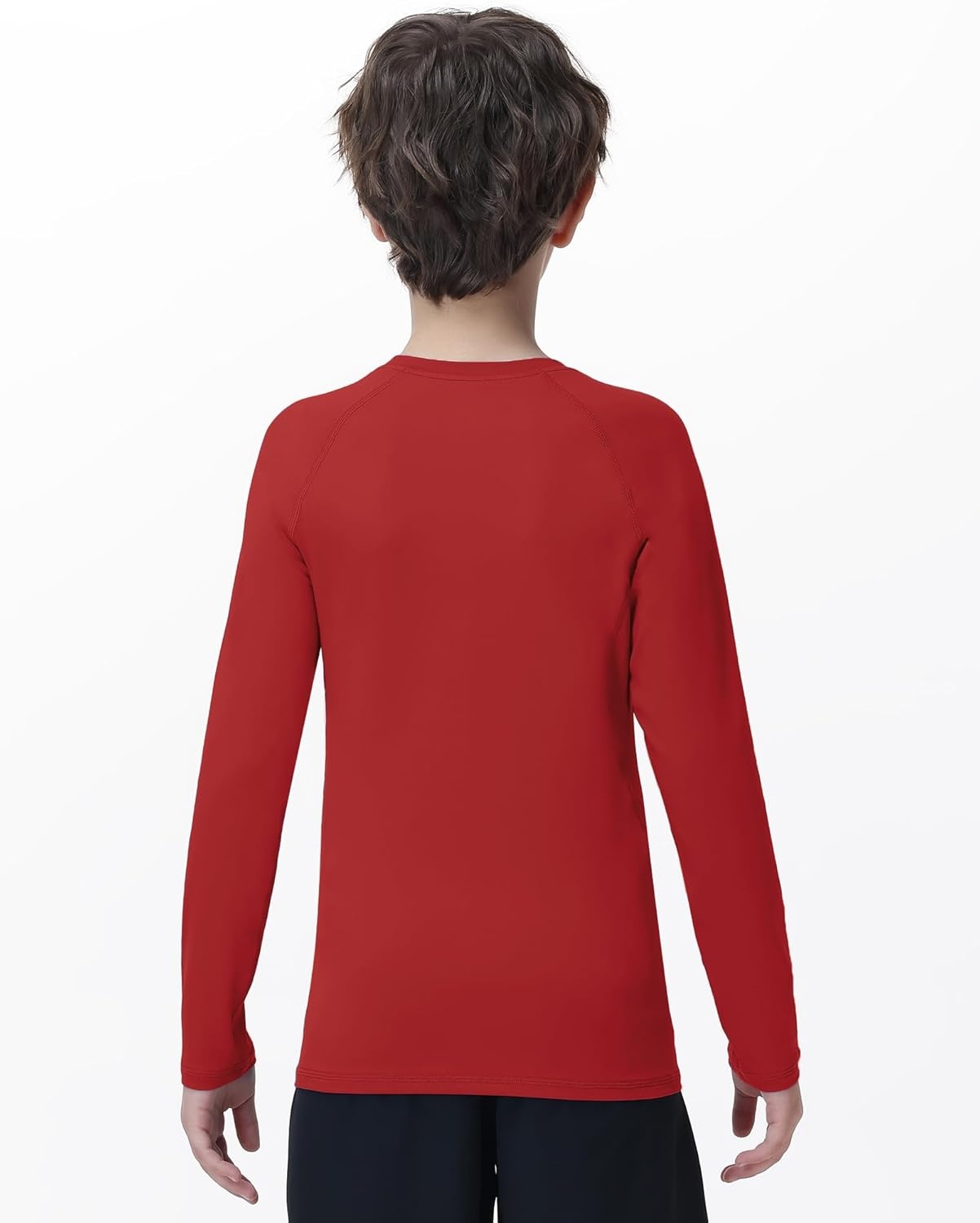image:imageRunhit Youth Boys Compression Shirt Long Sleeve Kids Football Basketball Undershirt Quick Dry Moisture Wicking Sports TopsTomato Red