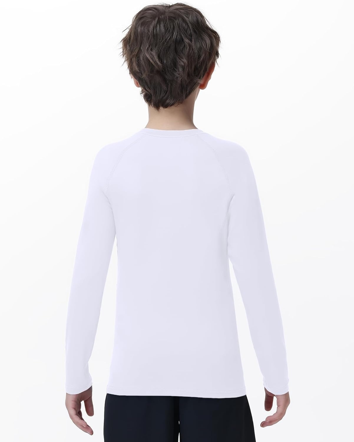 image:imageRunhit Youth Boys Compression Shirt Long Sleeve Kids Football Basketball Undershirt Quick Dry Moisture Wicking Sports TopsWhite