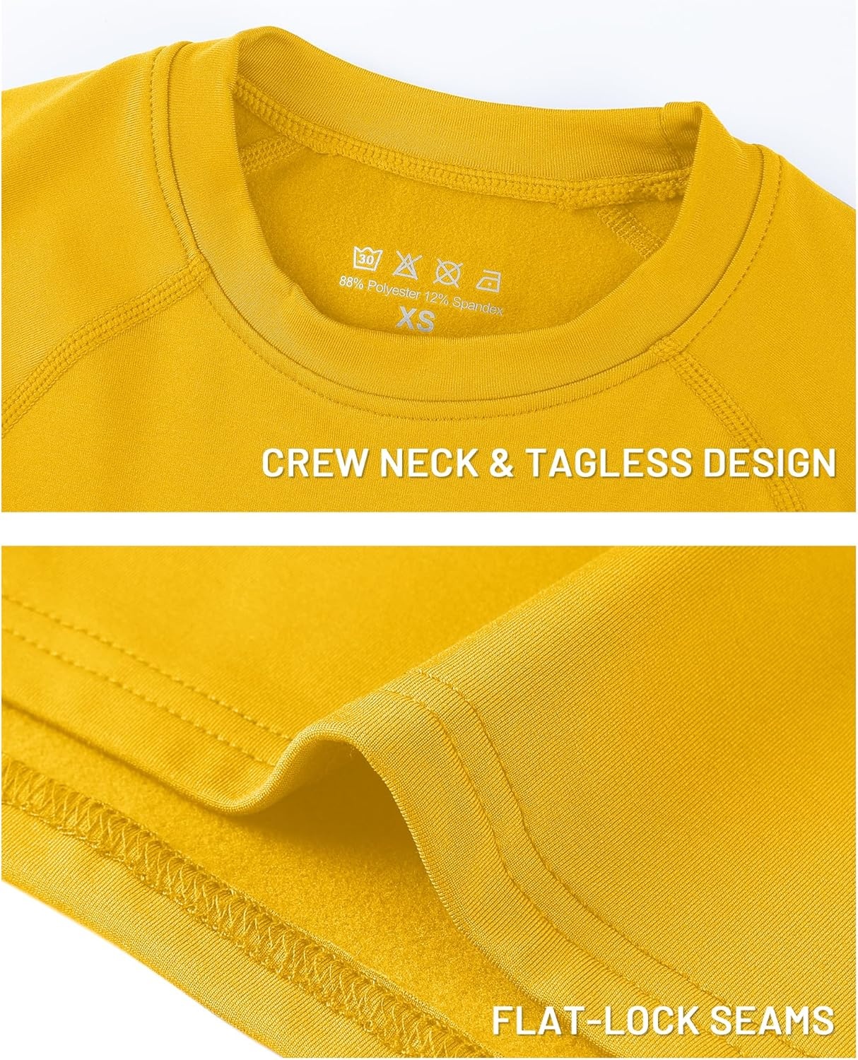image:imageRunhit Youth Boys Compression Thermal Shirt Long Sleeve Fleece Base Layer Undershirt for Football Baseball Soccer BasketballGold