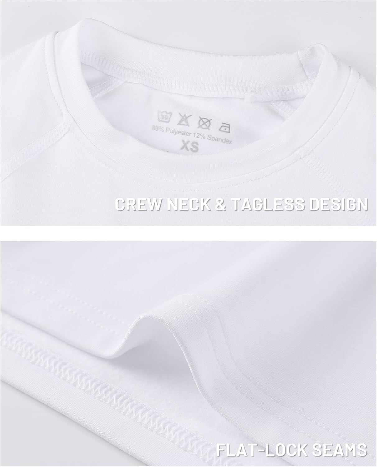 image:imageRunhit Youth Boys Compression Thermal Shirt Long Sleeve Fleece Base Layer Undershirt for Football Baseball Soccer BasketballWhite