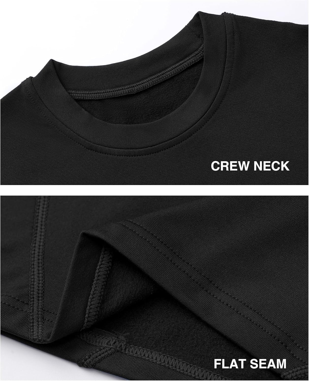 image:imageRunhit Youth Boys Compression Thermal Shirt Long Sleeve Quick Dry Fleece Undershirt Kids Baseball Football Base LayerBlackcrewneck