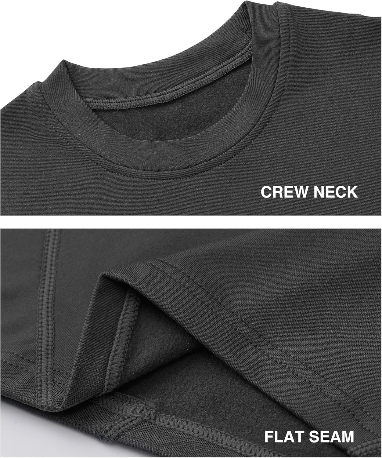 image:imageRunhit Youth Boys Compression Thermal Shirt Long Sleeve Quick Dry Fleece Undershirt Kids Baseball Football Base LayerDark Graycrewneck