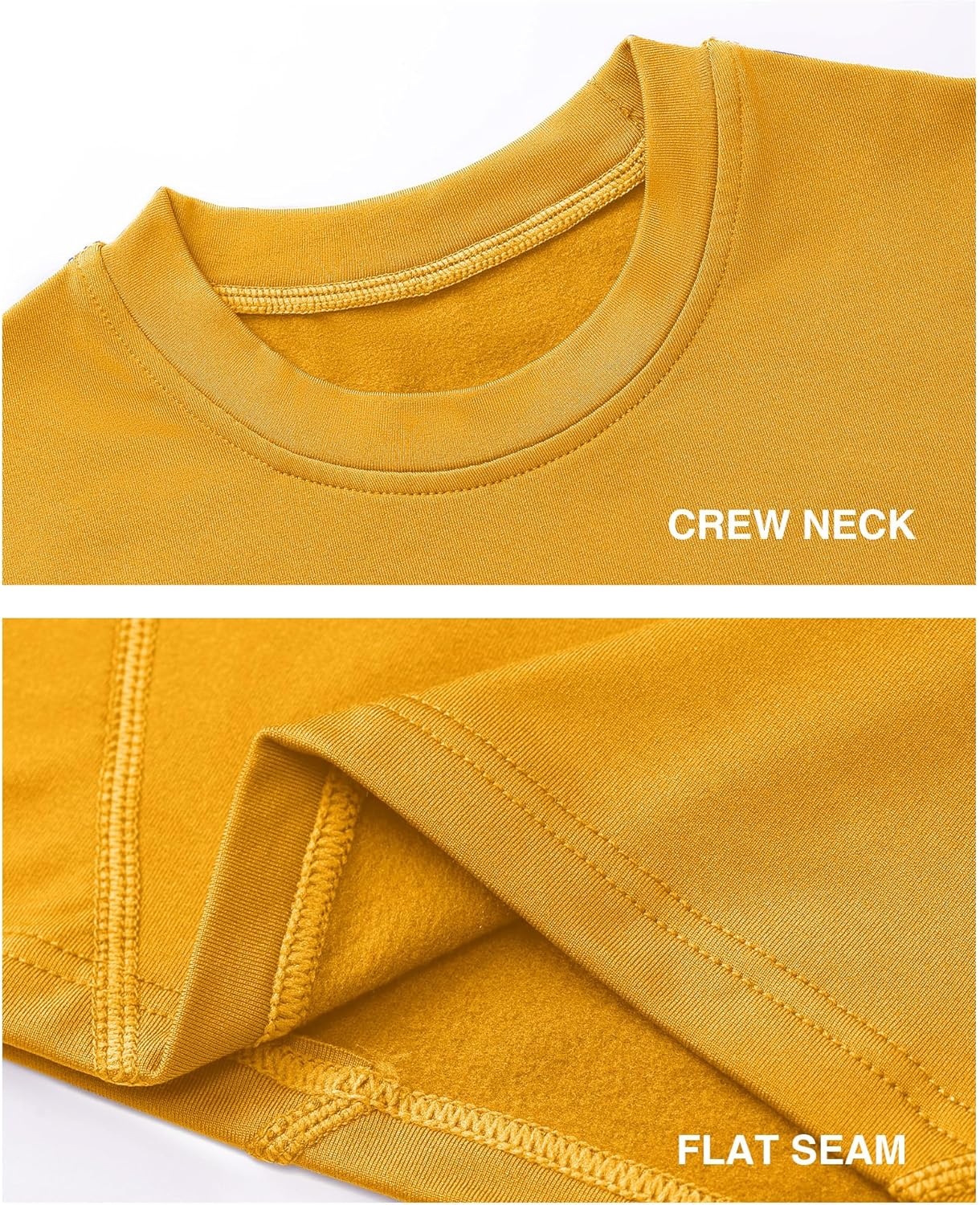 image:imageRunhit Youth Boys Compression Thermal Shirt Long Sleeve Quick Dry Fleece Undershirt Kids Baseball Football Base LayerGoldcrewneck