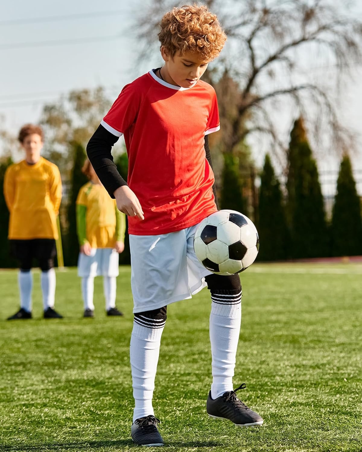 image:imageRunhit Youth Boys Compression Thermal Shirt Long Sleeve Quick Dry Fleece Undershirt Kids Baseball Football Base LayerNavycrewneck