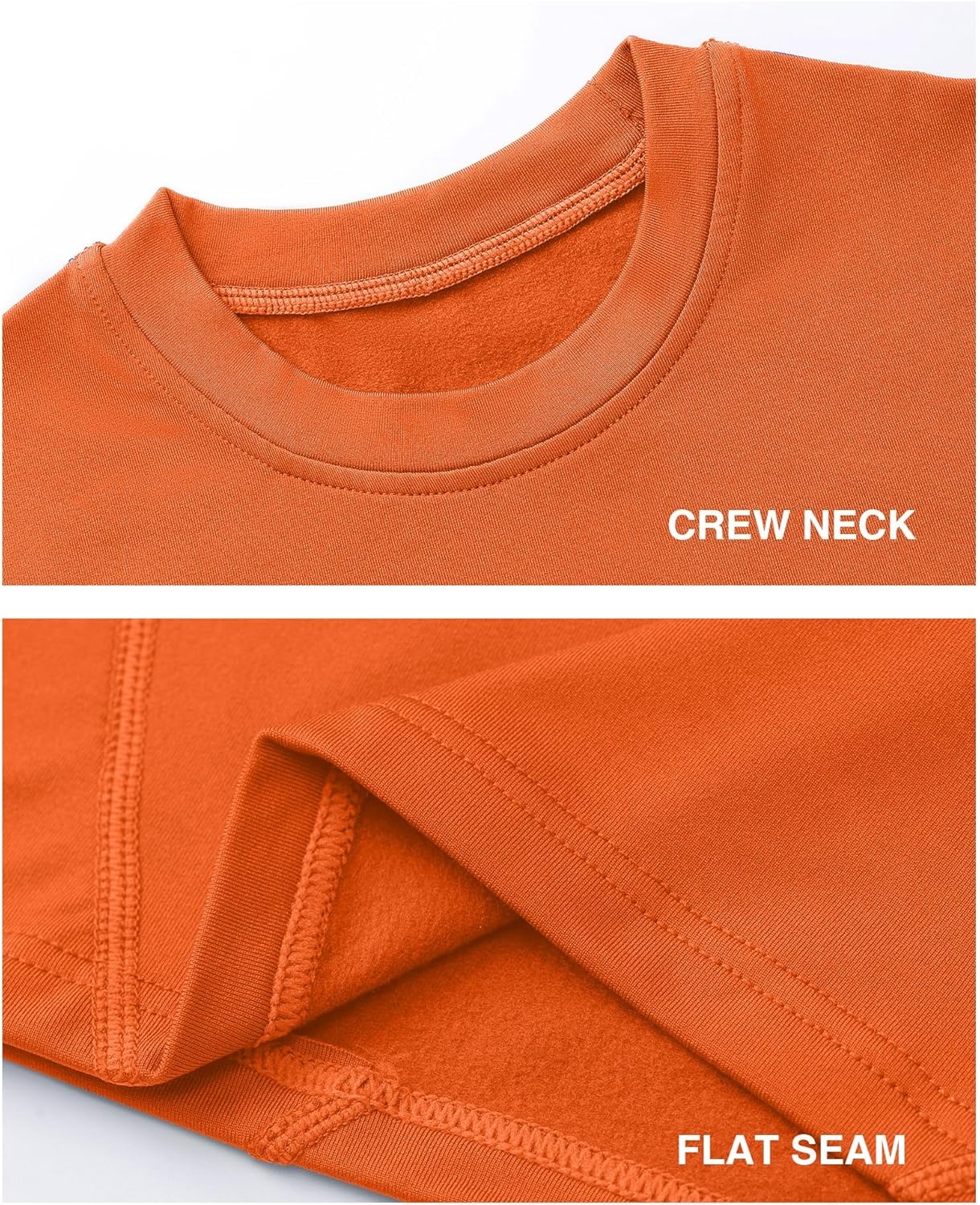 image:imageRunhit Youth Boys Compression Thermal Shirt Long Sleeve Quick Dry Fleece Undershirt Kids Baseball Football Base LayerOrangecrewneck