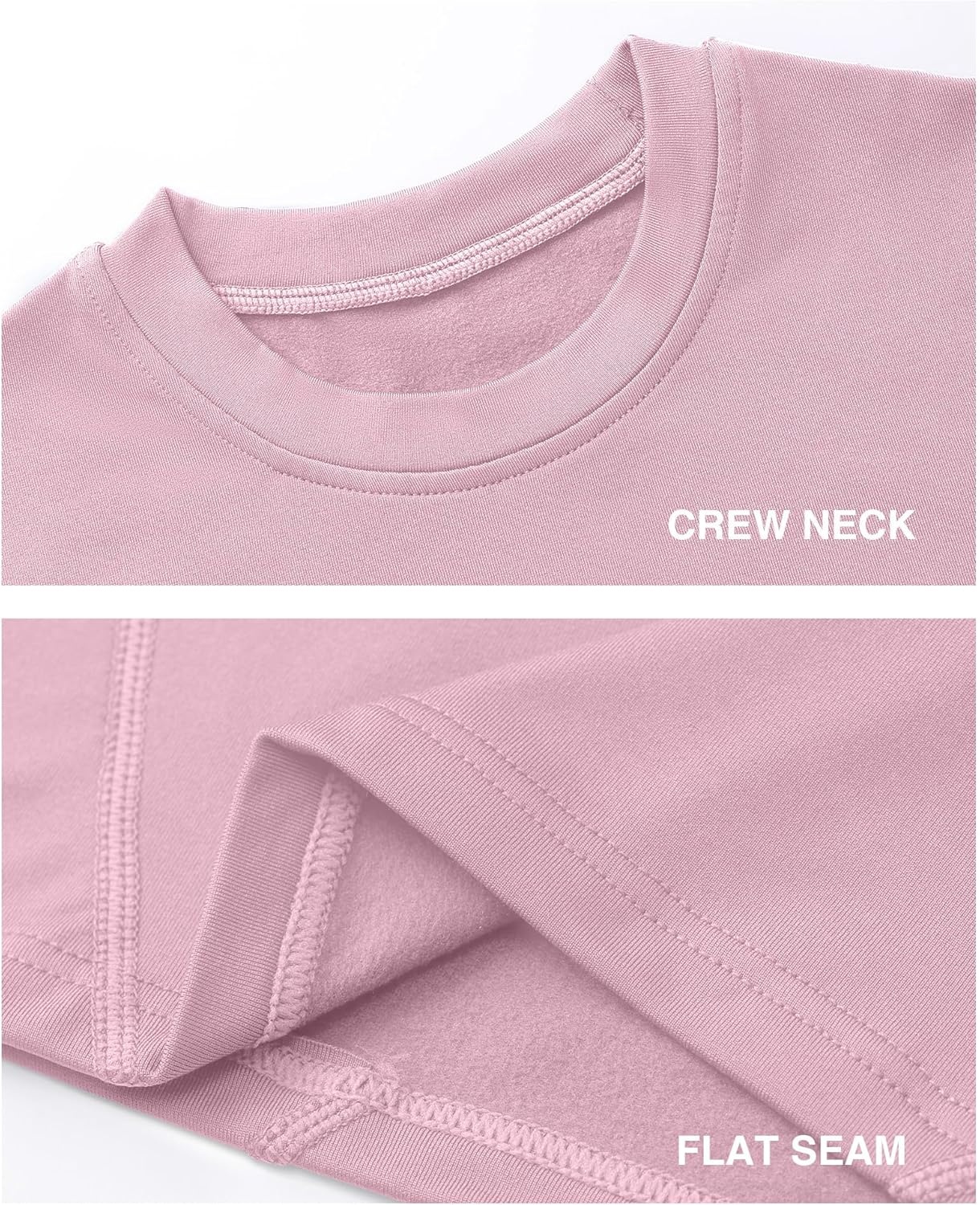 image:imageRunhit Youth Boys Compression Thermal Shirt Long Sleeve Quick Dry Fleece Undershirt Kids Baseball Football Base LayerPinkcrewneck