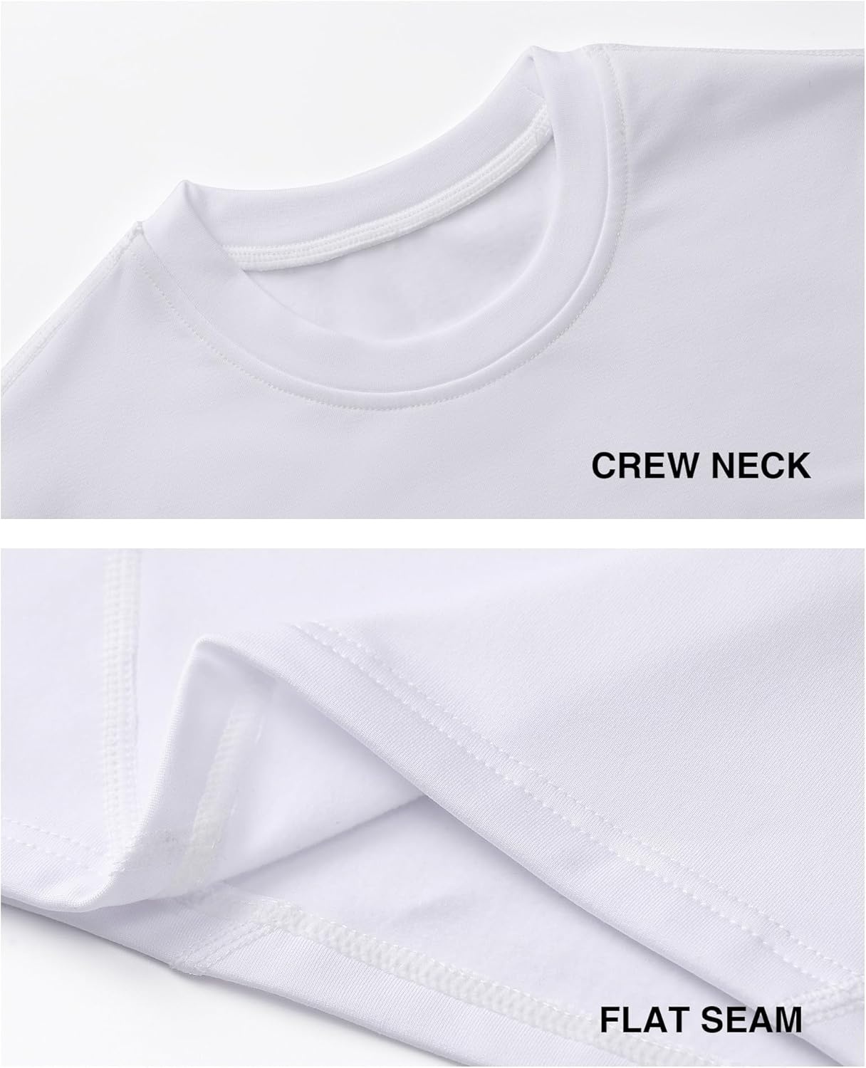 image:imageRunhit Youth Boys Compression Thermal Shirt Long Sleeve Quick Dry Fleece Undershirt Kids Baseball Football Base LayerWhitecrewneck