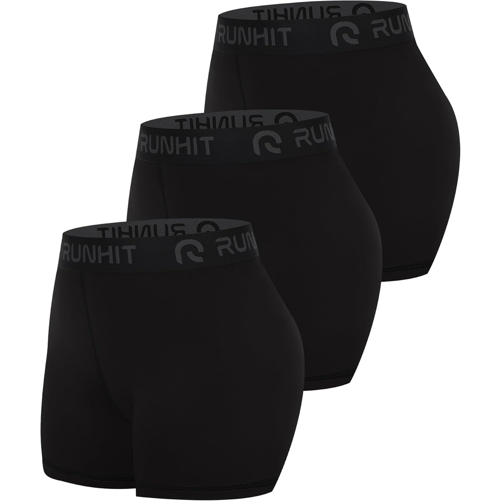 image:imageRunhit 3 Volleyball Shorts Womens 3 Pack Compression Shorts for Women Spandex Shorts Women Workout Athletic Yoga GymNo Pockets BlackBlackBlack 3pack