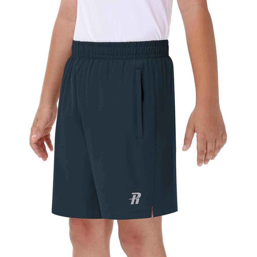 image:imageRunhit Boys Athletic Shorts Quick Dry Running Shorts for Youth Kids Lightweight Basketball Soccer Gym Shorts Zipper PocketsCold Gray