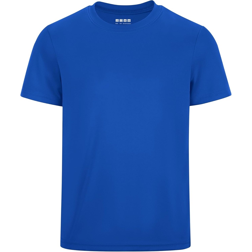 image:imageRunhit Boys Athletic TShirts Kids UPF 50 Short Sleeve Rash Guard Youth Sports Undershirt for Basketball Soccer BaseballDeep Blue