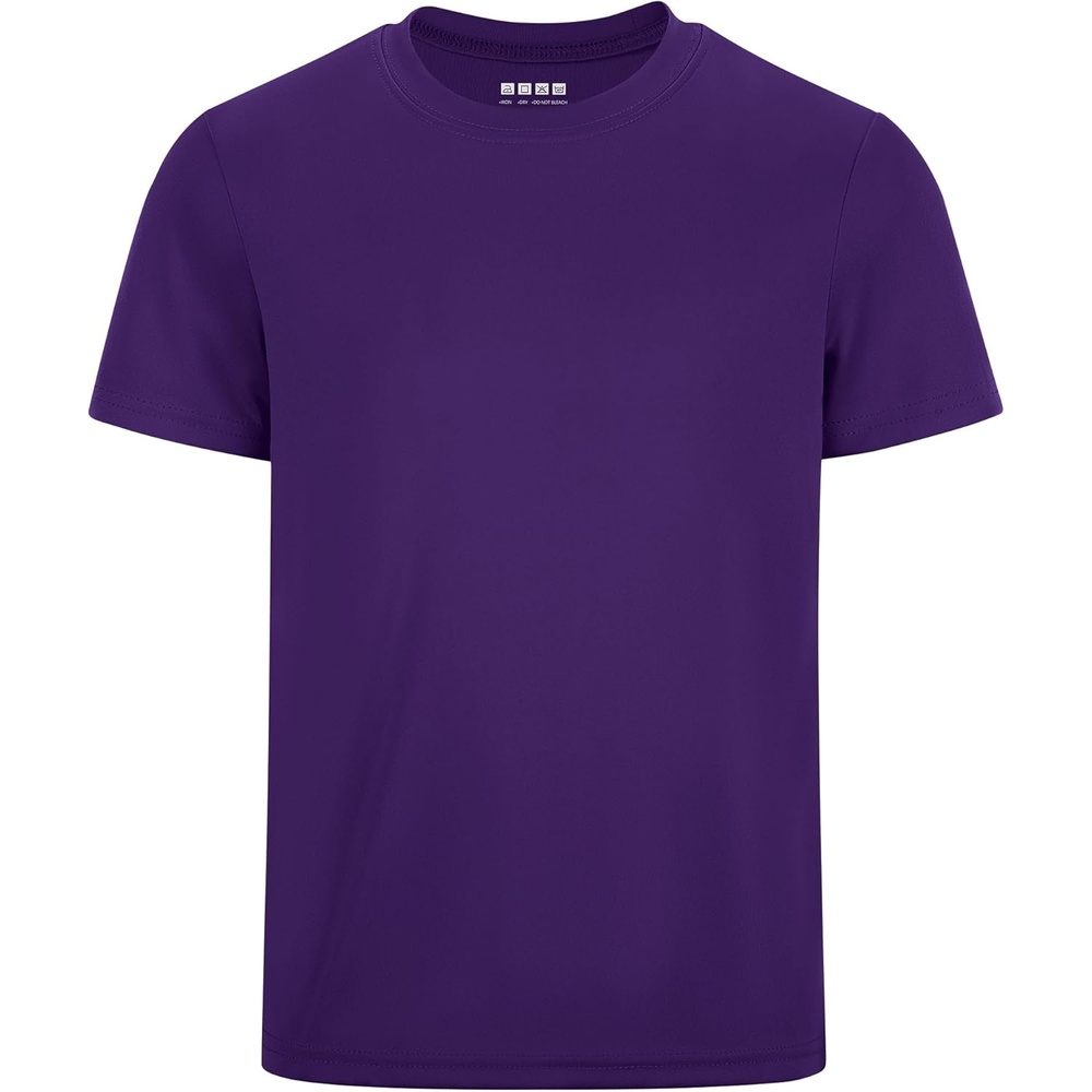 image:imageRunhit Boys Athletic TShirts Kids UPF 50 Short Sleeve Rash Guard Youth Sports Undershirt for Basketball Soccer BaseballDeep Purple