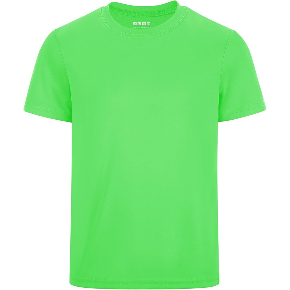 image:imageRunhit Boys Athletic TShirts Kids UPF 50 Short Sleeve Rash Guard Youth Sports Undershirt for Basketball Soccer BaseballLight Green