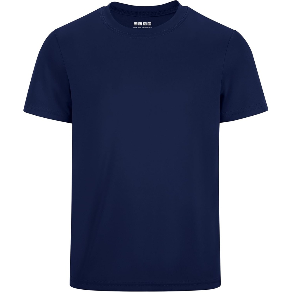 image:imageRunhit Boys Athletic TShirts Kids UPF 50 Short Sleeve Rash Guard Youth Sports Undershirt for Basketball Soccer BaseballNavy Blue