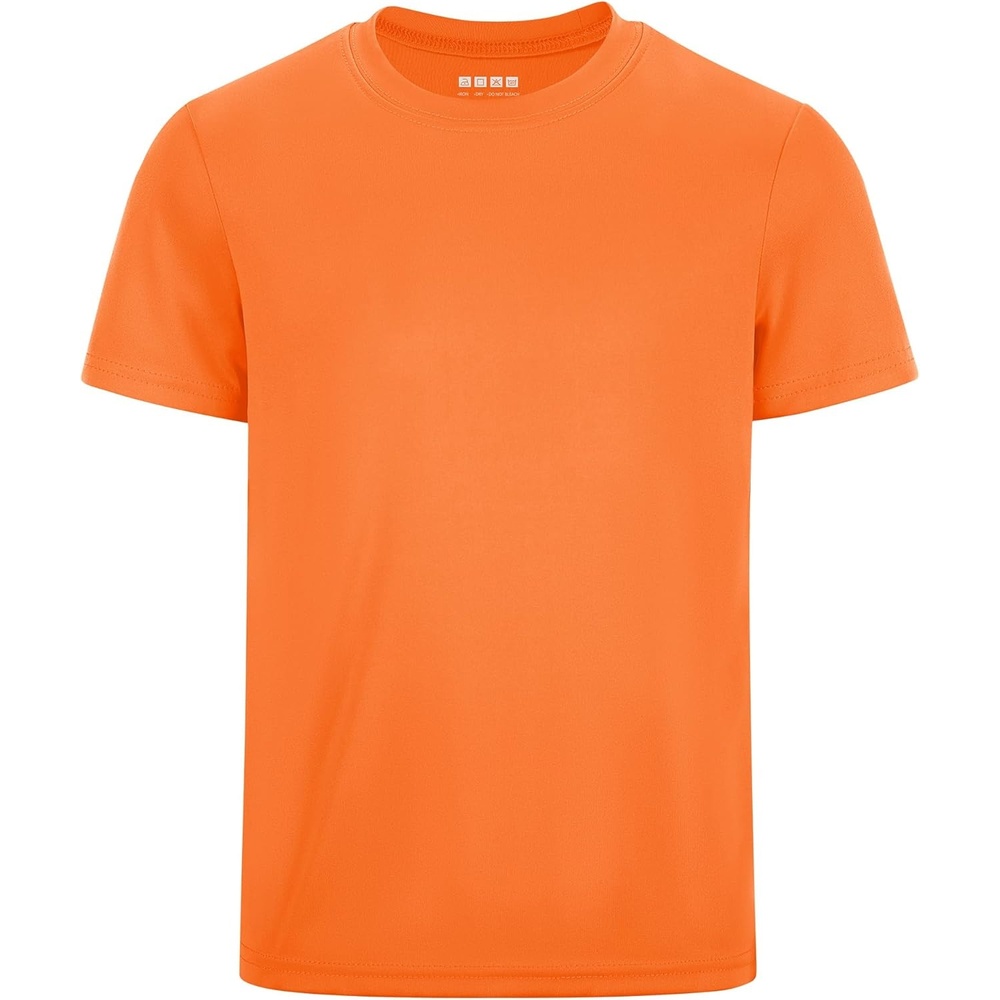 image:imageRunhit Boys Athletic TShirts Kids UPF 50 Short Sleeve Rash Guard Youth Sports Undershirt for Basketball Soccer BaseballOrange