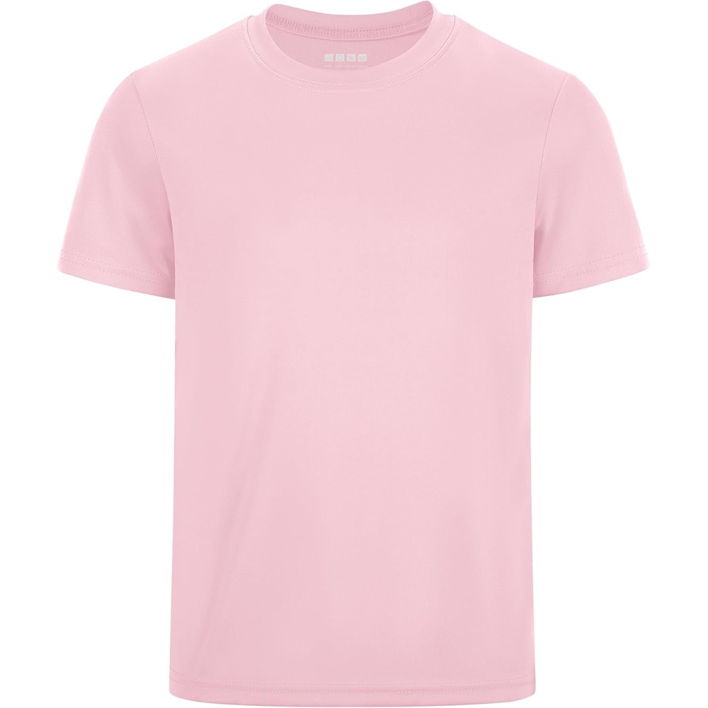 image:imageRunhit Boys Athletic TShirts Kids UPF 50 Short Sleeve Rash Guard Youth Sports Undershirt for Basketball Soccer BaseballPink