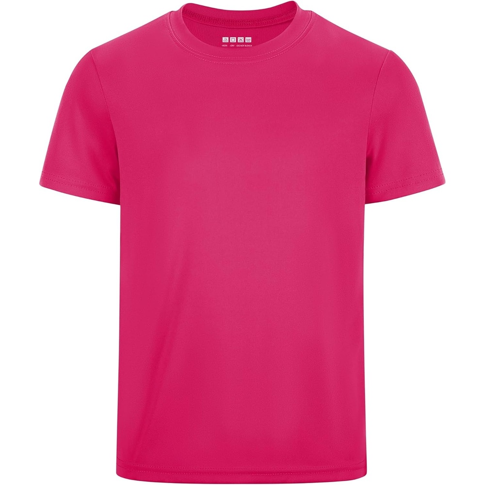 image:imageRunhit Boys Athletic TShirts Kids UPF 50 Short Sleeve Rash Guard Youth Sports Undershirt for Basketball Soccer BaseballRose Red