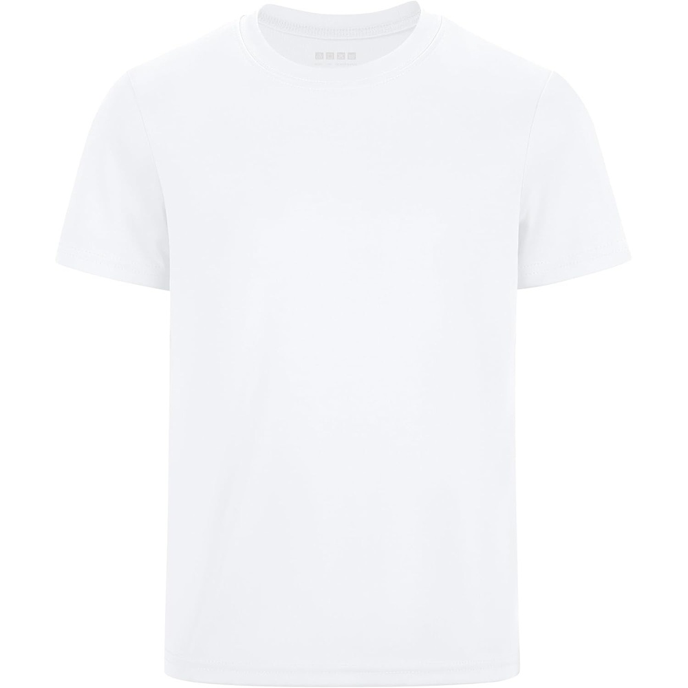 image:imageRunhit Boys Athletic TShirts Kids UPF 50 Short Sleeve Rash Guard Youth Sports Undershirt for Basketball Soccer BaseballWhite