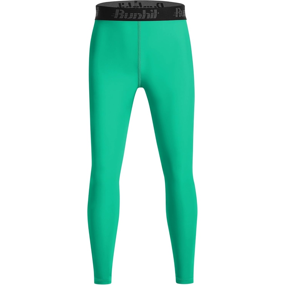 image:imageRunhit Boys BJJ Compression Pants Youth Jiu Jitsu No Gi Spats Kids Leggings Athletic Base Layer for Training MMA WrestlingGreen