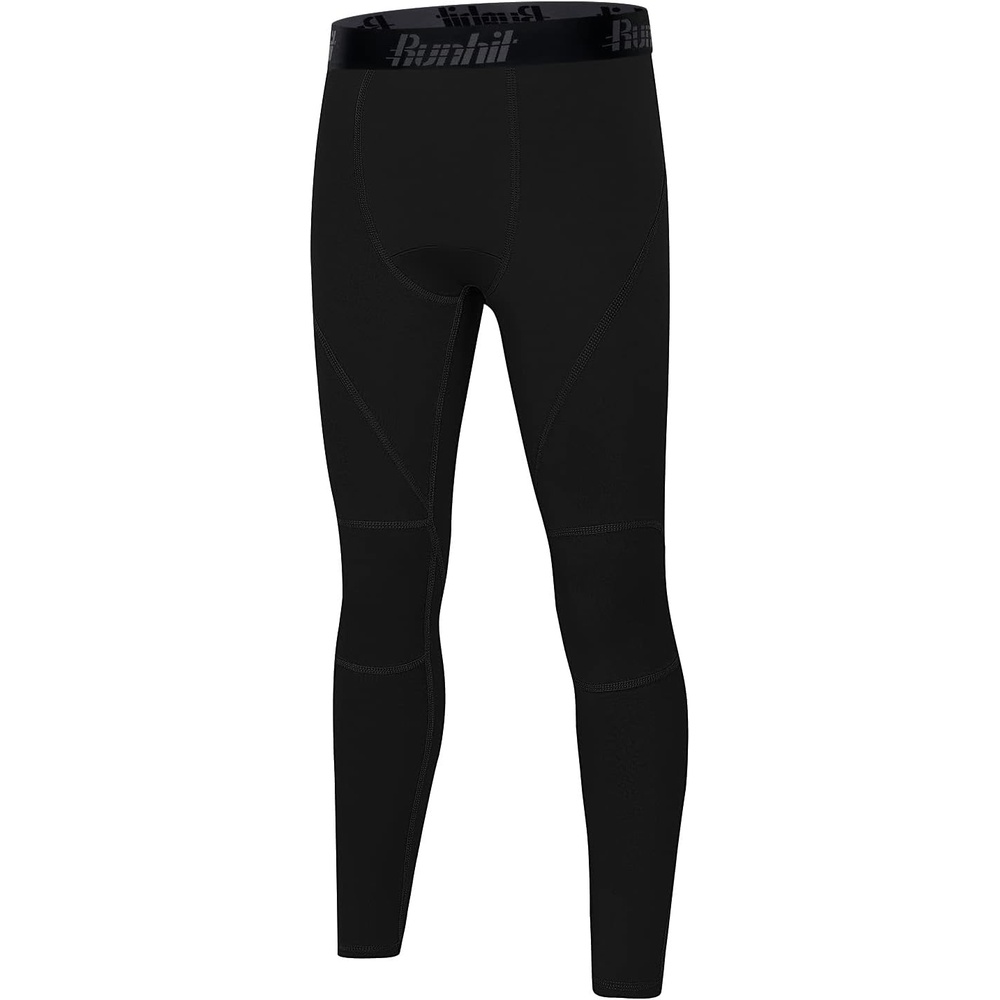 image:imageRunhit Boys Compression Leggings Youth Athletic Tights Basketball Compression Pants Boys Base Layer Pants Sports LeggingBlack Black Line