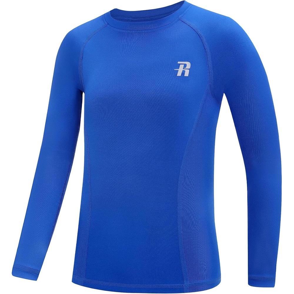 image:imageRunhit Boys Compression Shirt Kids Long Sleeve Athletic Undershirt Youth Quick Dry Base Layer for Football BaseballBlue