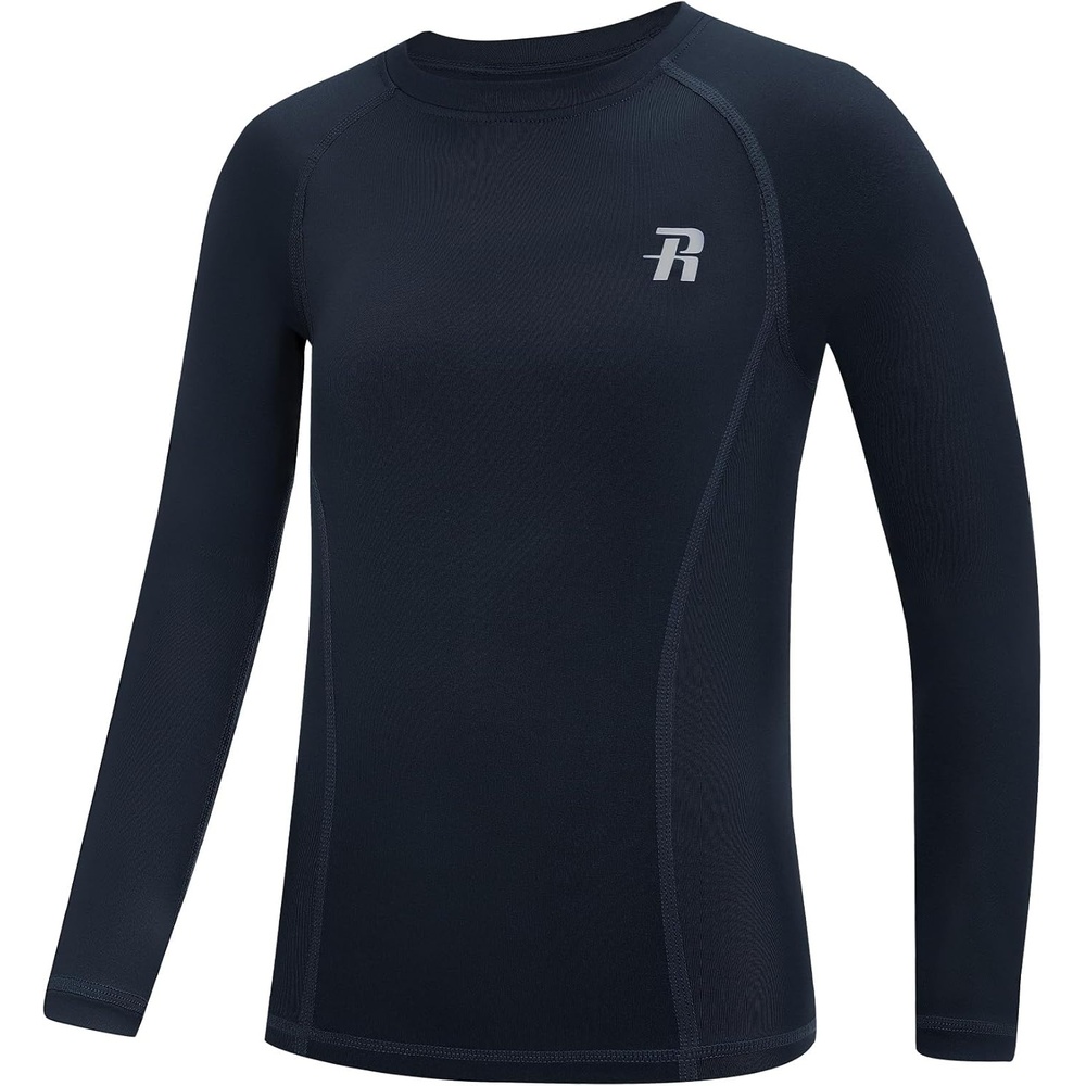 image:imageRunhit Boys Compression Shirt Kids Long Sleeve Athletic Undershirt Youth Quick Dry Base Layer for Football BaseballNavy