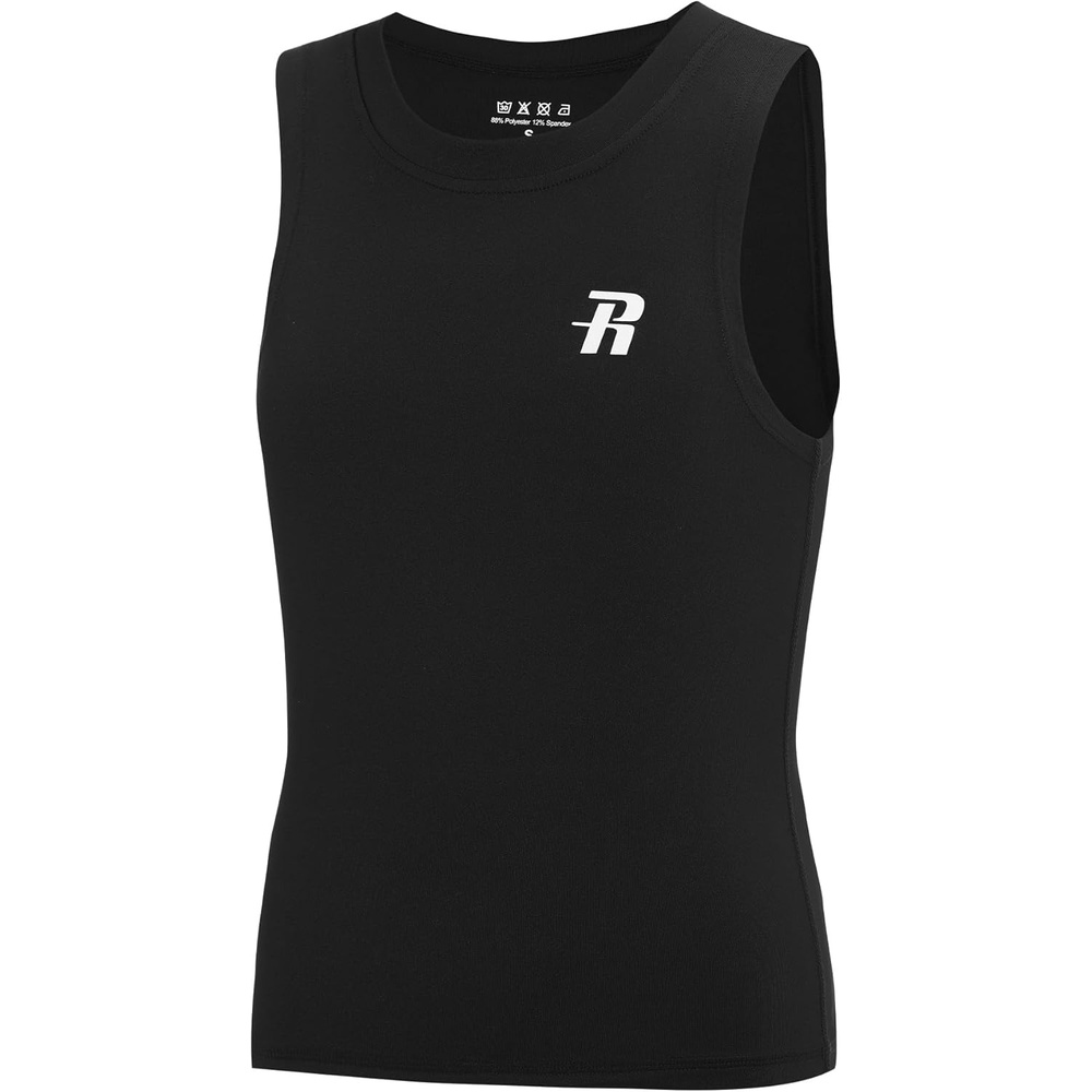 image:imageRunhit Boys Compression Tank Top Youth Athletic Quick Dry Base Layer ShirtBlack