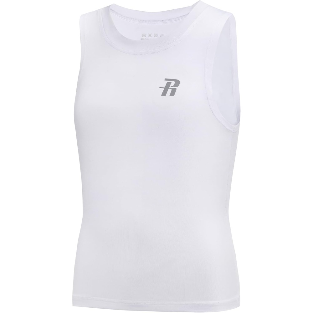 image:imageRunhit Boys Compression Tank Top Youth Athletic Quick Dry Base Layer ShirtWhite