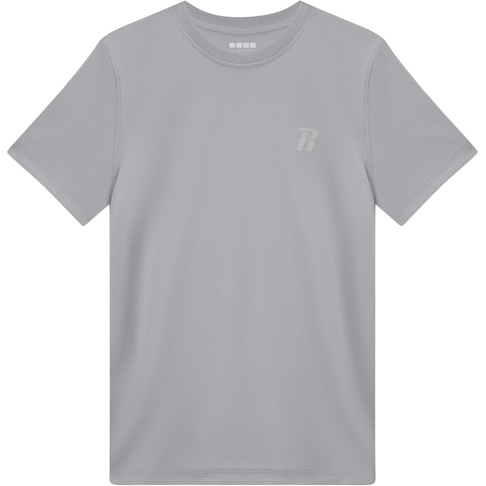 image:imageRunhit Boys Rash Guard Short Sleeve Swim Shirt Kids UPF 50 Quick Dry Rashguard Sun Protection Water TShirt 2T to YouthGray
