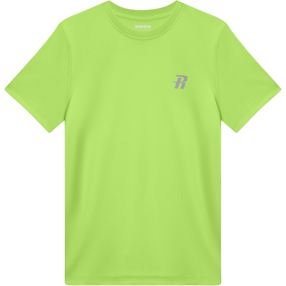 image:imageRunhit Boys Rash Guard Short Sleeve Swim Shirt Kids UPF 50 Quick Dry Rashguard Sun Protection Water TShirt 2T to YouthLime Green