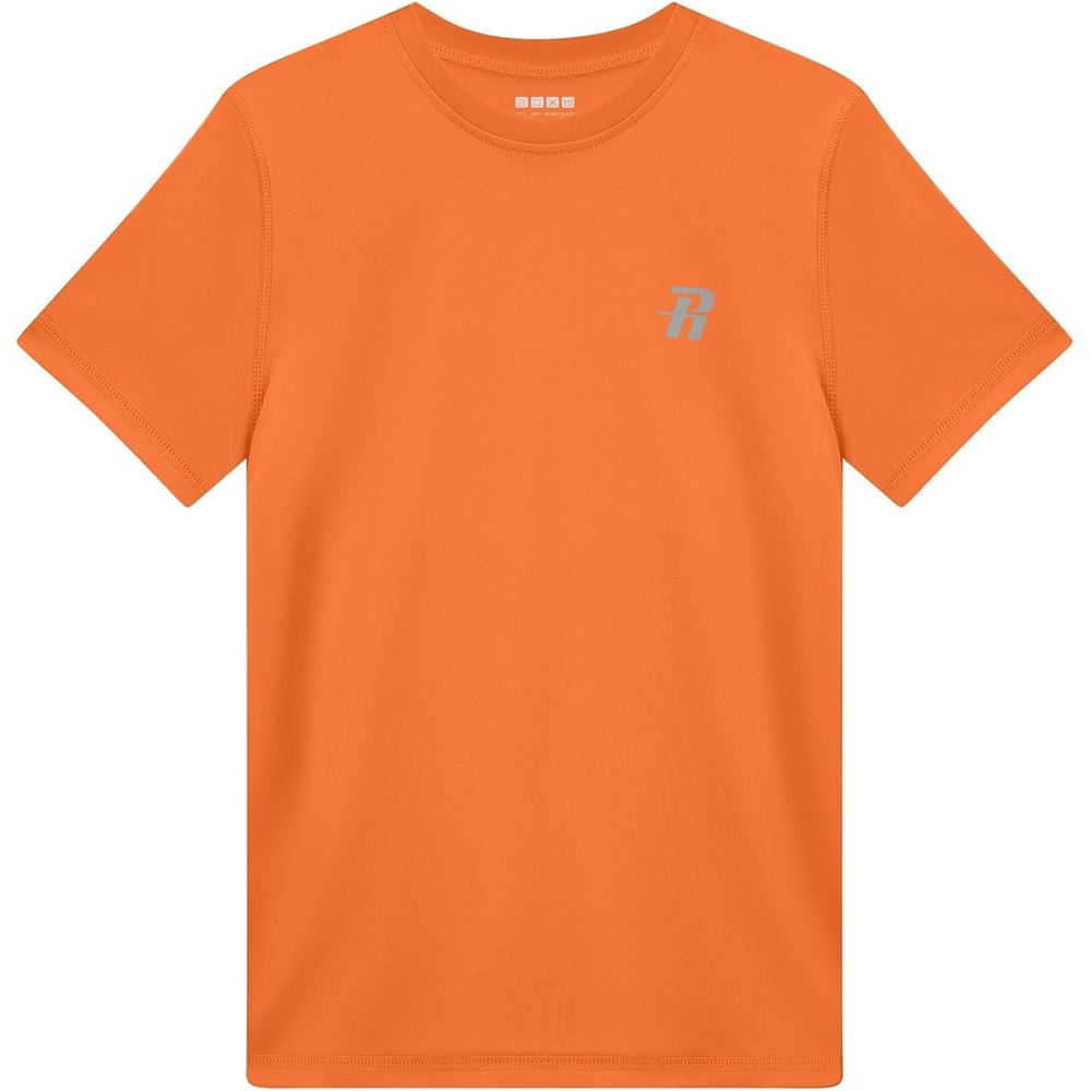 image:imageRunhit Boys Rash Guard Short Sleeve Swim Shirt Kids UPF 50 Quick Dry Rashguard Sun Protection Water TShirt 2T to YouthOrange