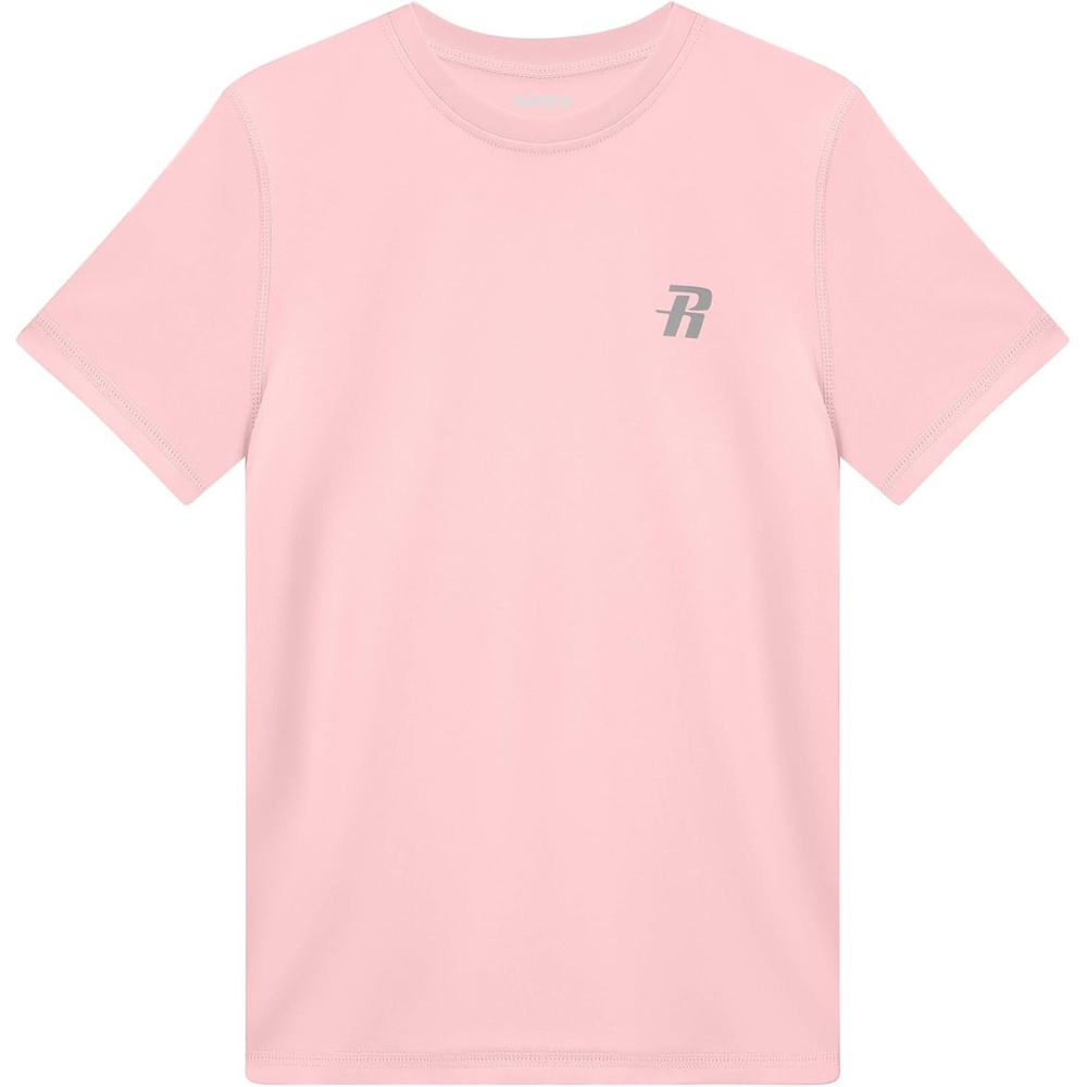 image:imageRunhit Boys Rash Guard Short Sleeve Swim Shirt Kids UPF 50 Quick Dry Rashguard Sun Protection Water TShirt 2T to YouthPink