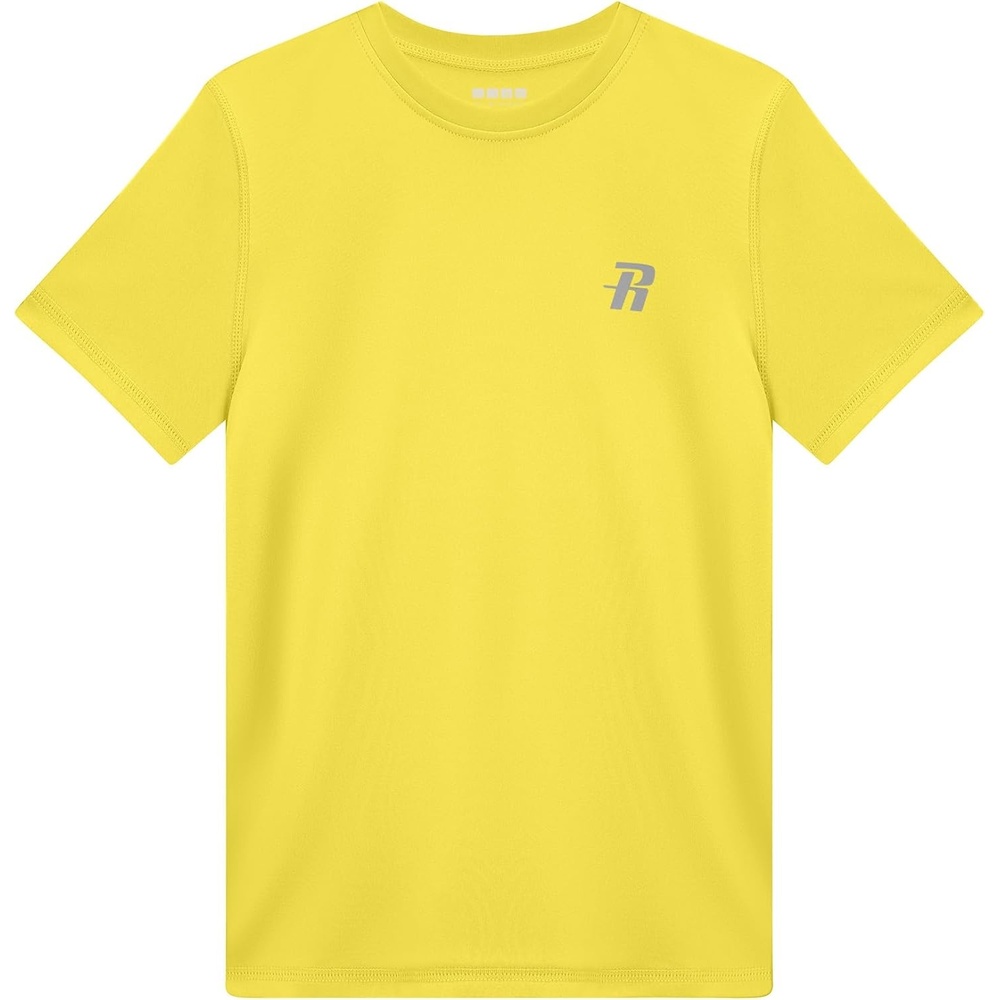 image:imageRunhit Boys Rash Guard Short Sleeve Swim Shirt Kids UPF 50 Quick Dry Rashguard Sun Protection Water TShirt 2T to YouthYellow