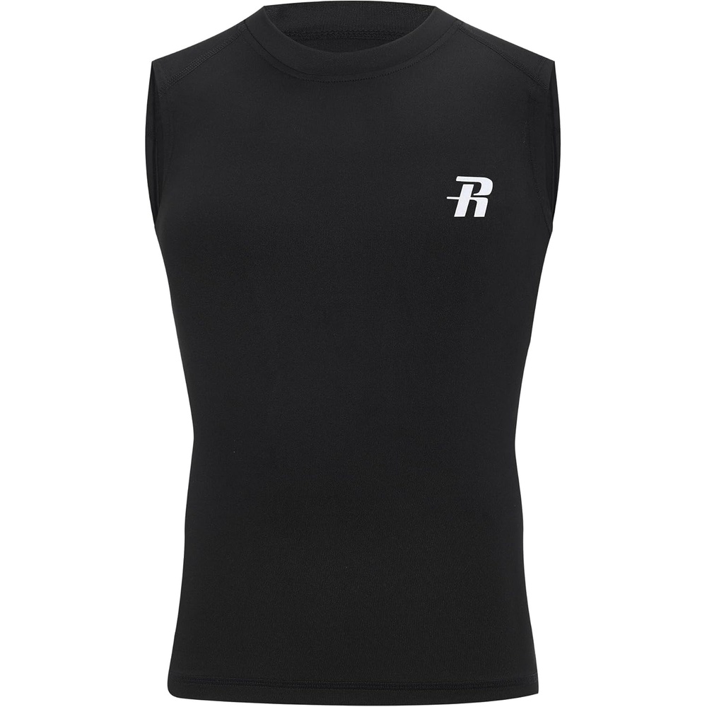 image:imageRunhit Boys Sleeveless Compression Shirt Kids Athletic Tank Tops Youth Quick Dry Undershirt for Football BasketballBlack