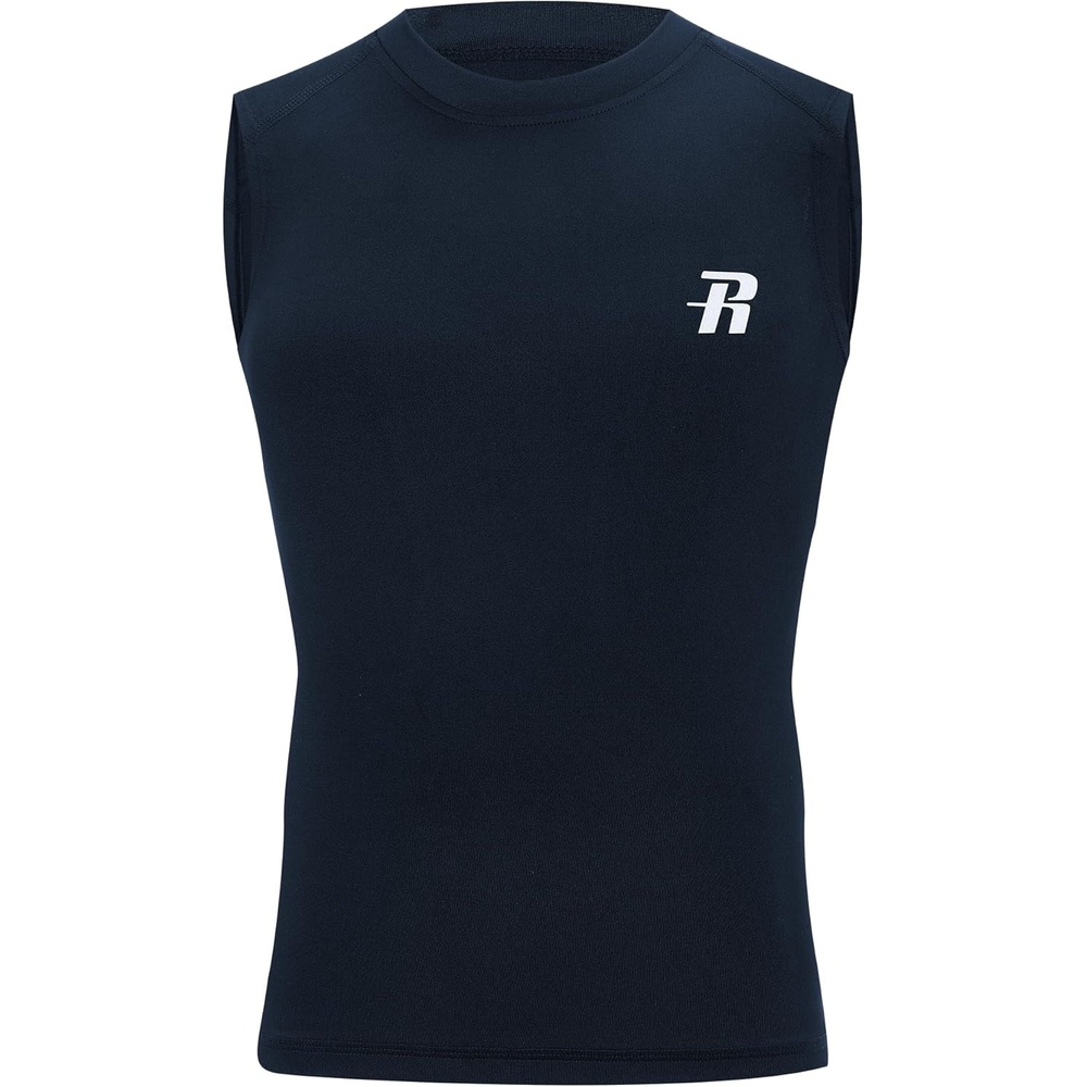 image:imageRunhit Boys Sleeveless Compression Shirt Kids Athletic Tank Tops Youth Quick Dry Undershirt for Football BasketballNavy